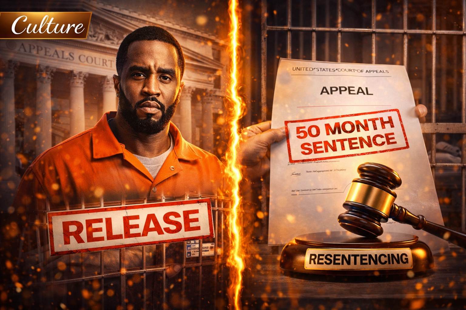 Explosive Diddy 50-month appeal Pushes for Release and Resentencing